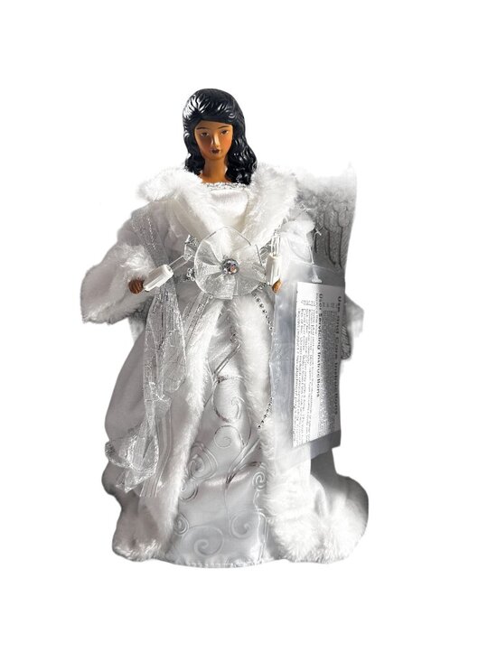 Ashland Other - Ashland Christmas Angel Lighted Tree Topper Silver Wings White Gown Cord